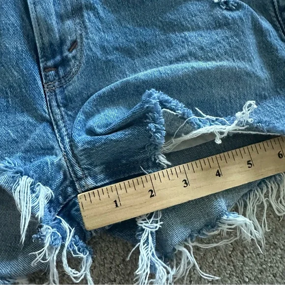 Abercrombie &‎ Fitch The Mom Short High Rise Blue Jean Shorts Size 25/0 - Picture 7 of 7